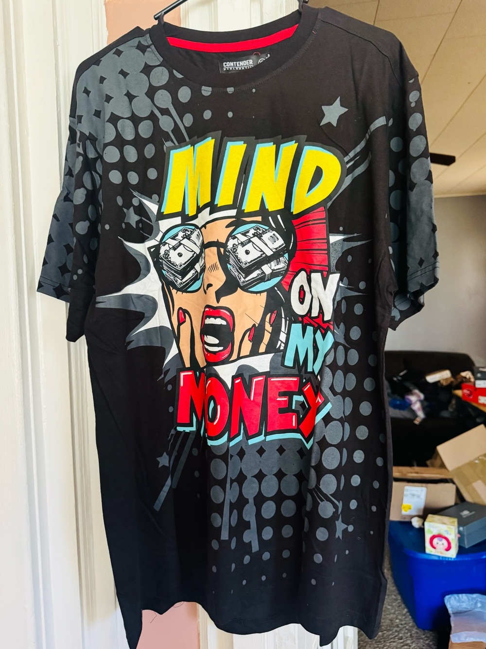 Contender Black Graphic Tee - Mind on My Money Pop-Art